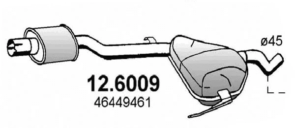 12.6009 ASSO Средний глушитель выхлопных газов (фото 1)