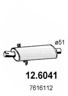 12.6041 ASSO Средний глушитель выхлопных газов (фото 1)