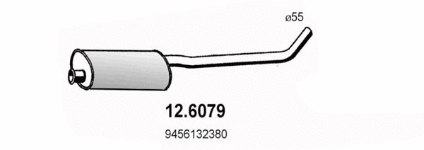 12.6079 ASSO Средний глушитель выхлопных газов (фото 1)