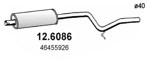 12.6086 ASSO Средний глушитель выхлопных газов (фото 1)