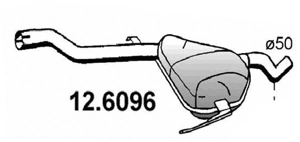 12.6096 ASSO Средний глушитель выхлопных газов (фото 1)