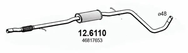 12.6110 ASSO Средний глушитель выхлопных газов (фото 1)