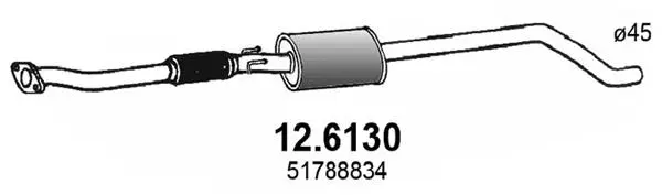 12.6130 ASSO Средний глушитель выхлопных газов (фото 1)