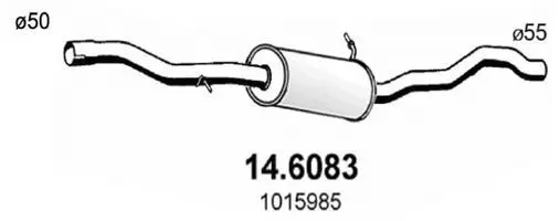 14.6083 ASSO Средний глушитель выхлопных газов (фото 1)