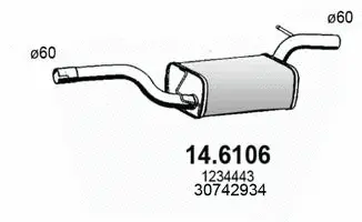 14.6106 ASSO Средний глушитель выхлопных газов (фото 1)
