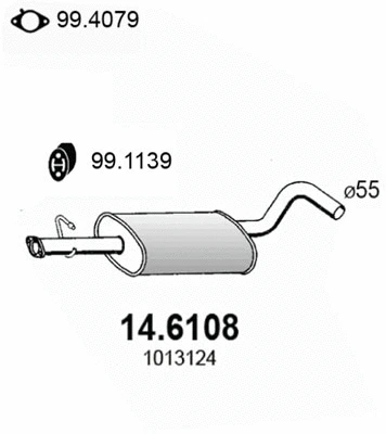 14.6108 ASSO Средний глушитель выхлопных газов (фото 1)