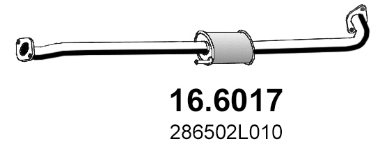 16.6017 ASSO Средний глушитель выхлопных газов (фото 1)