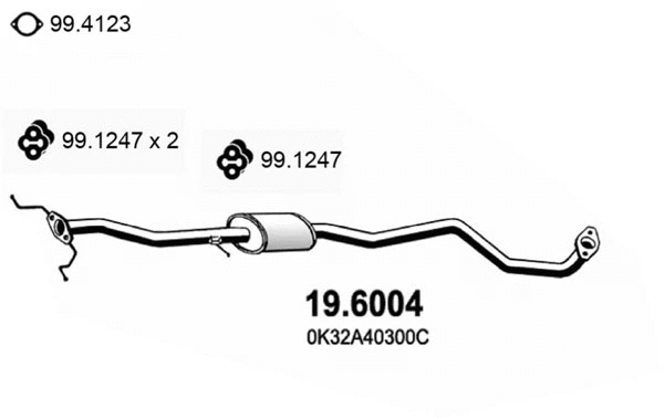 19.6004 ASSO Средний глушитель выхлопных газов (фото 1)