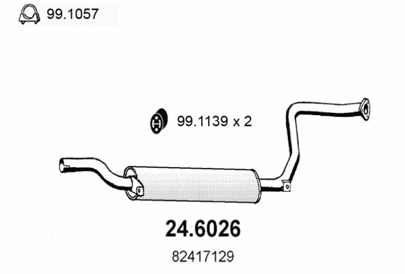 24.6026 ASSO Средний глушитель выхлопных газов (фото 1)
