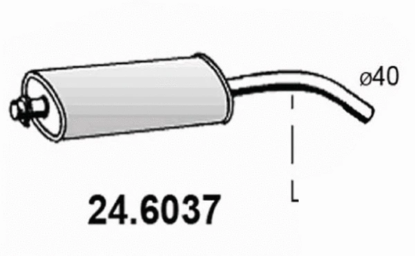 24.6037 ASSO Средний глушитель выхлопных газов (фото 1)
