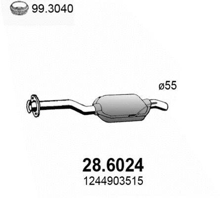 28.6024 ASSO Средний глушитель выхлопных газов (фото 1)