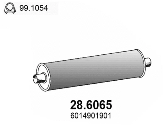 28.6065 ASSO Средний глушитель выхлопных газов (фото 1)