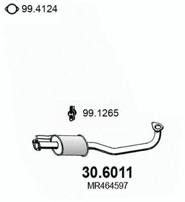 30.6011 ASSO Средний глушитель выхлопных газов (фото 1)