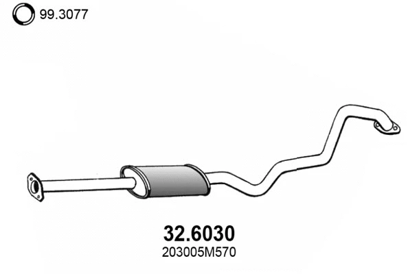32.6030 ASSO Средний глушитель выхлопных газов (фото 1)