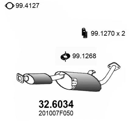 32.6034 ASSO Средний глушитель выхлопных газов (фото 1)