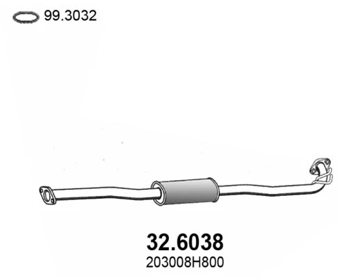 32.6038 ASSO Средний глушитель выхлопных газов (фото 1)