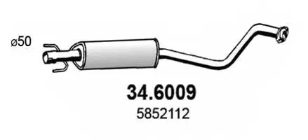 34.6009 ASSO Средний глушитель выхлопных газов (фото 1)