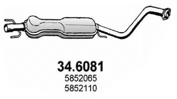 34.6081 ASSO Средний глушитель выхлопных газов (фото 1)
