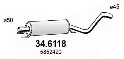 34.6118 ASSO Средний глушитель выхлопных газов (фото 1)