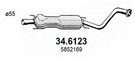 34.6123 ASSO Средний глушитель выхлопных газов (фото 1)