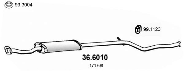 36.6010 ASSO Средний глушитель выхлопных газов (фото 1)