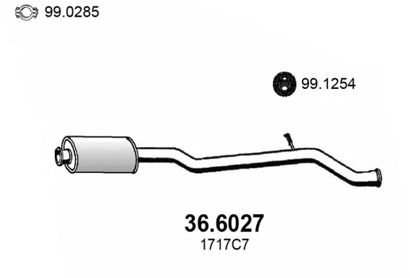 36.6027 ASSO Средний глушитель выхлопных газов (фото 1)