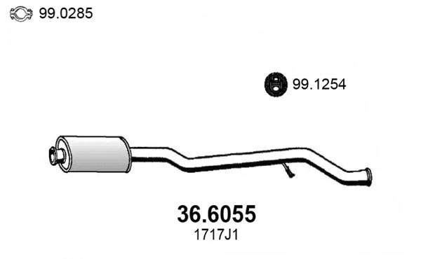 36.6055 ASSO Средний глушитель выхлопных газов (фото 1)