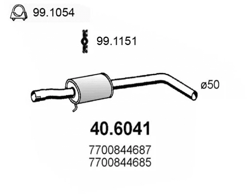 40.6041 ASSO Средний глушитель выхлопных газов (фото 1)