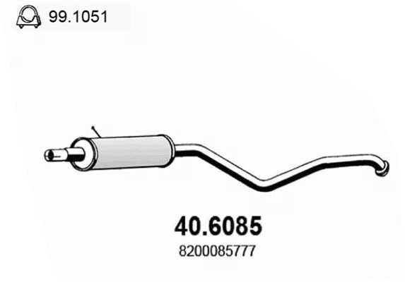 40.6085 ASSO Средний глушитель выхлопных газов (фото 1)