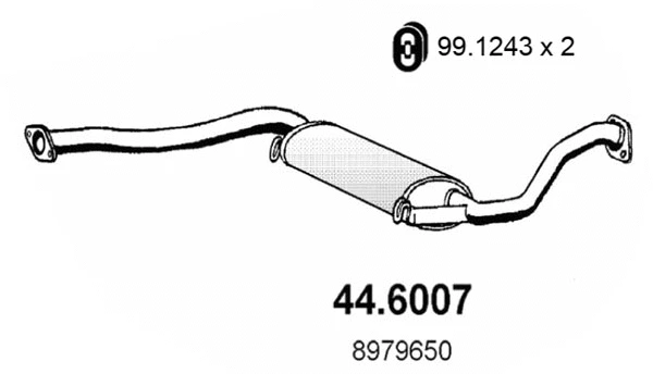 44.6007 ASSO Средний глушитель выхлопных газов (фото 1)