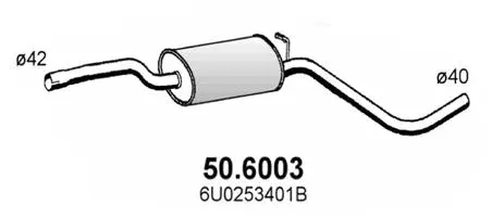 50.6003 ASSO Средний глушитель выхлопных газов (фото 1)