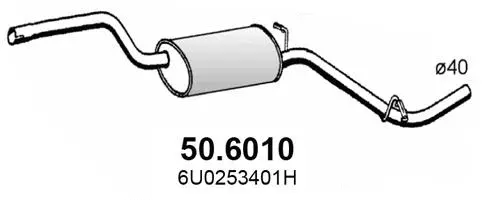 50.6010 ASSO Средний глушитель выхлопных газов (фото 1)