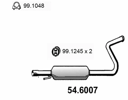 54.6007 ASSO Средний глушитель выхлопных газов (фото 1)