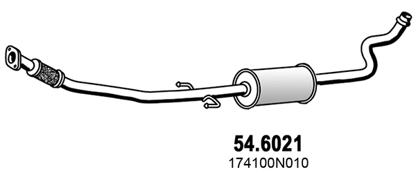 54.6021 ASSO Средний глушитель выхлопных газов (фото 1)