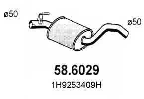 58.6029 ASSO Средний глушитель выхлопных газов (фото 1)