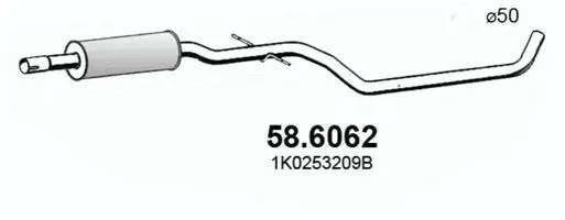 58.6062 ASSO Средний глушитель выхлопных газов (фото 1)