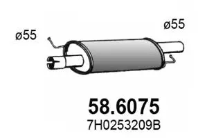 58.6075 ASSO Средний глушитель выхлопных газов (фото 1)