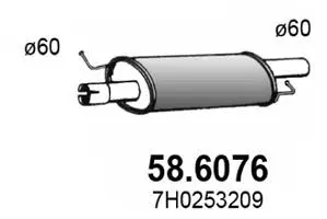 58.6076 ASSO Средний глушитель выхлопных газов (фото 1)