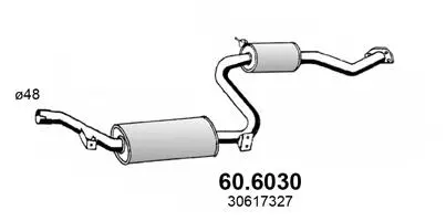 60.6030 ASSO Средний глушитель выхлопных газов (фото 1)