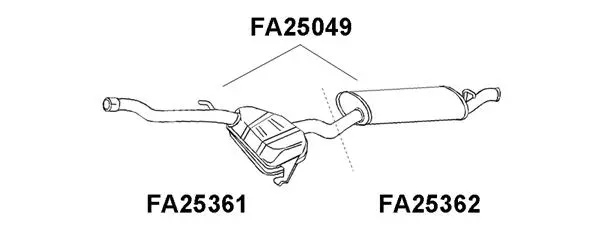 FA25361 VENEPORTE Средний глушитель выхлопных газов (фото 1)