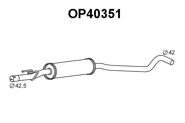 OP40351 VENEPORTE Средний глушитель выхлопных газов (фото 1)