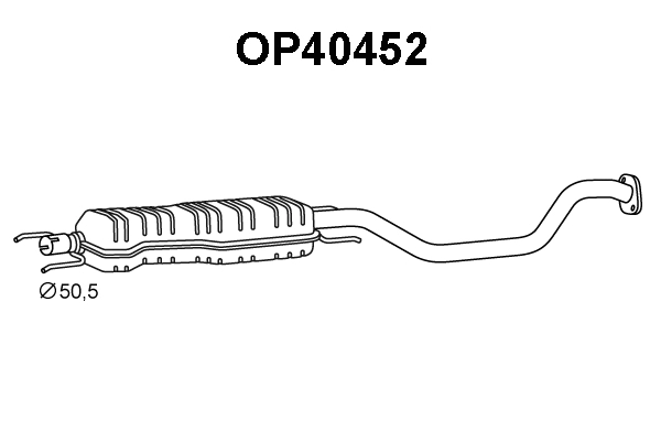 OP40452 VENEPORTE Средний глушитель выхлопных газов (фото 1)