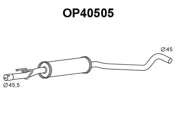 OP40505 VENEPORTE Средний глушитель выхлопных газов (фото 1)