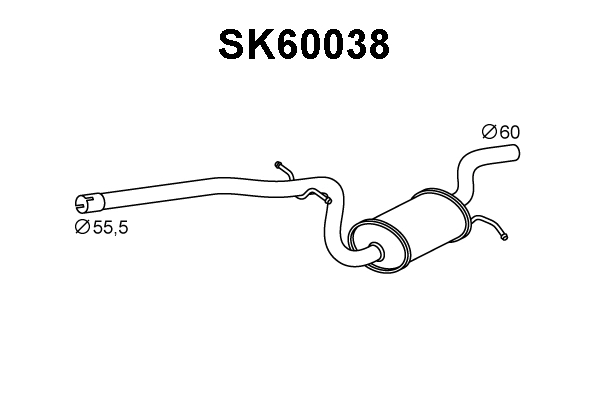 SK60038 VENEPORTE Средний глушитель выхлопных газов (фото 1)