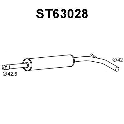 ST63028 VENEPORTE Средний глушитель выхлопных газов (фото 1)
