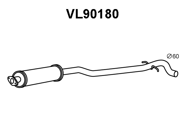 VL90180 VENEPORTE Средний глушитель выхлопных газов (фото 1)
