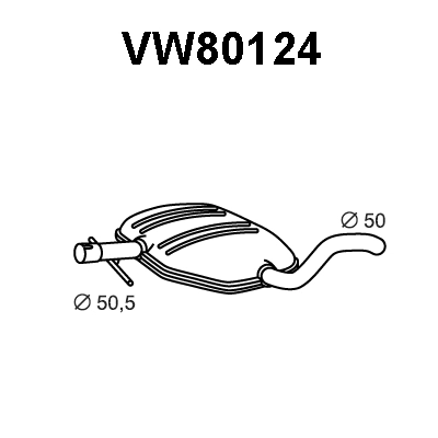 VW80124 VENEPORTE Средний глушитель выхлопных газов (фото 1)