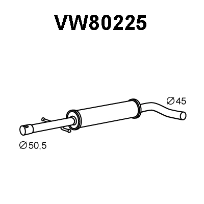 VW80225 VENEPORTE Средний глушитель выхлопных газов (фото 1)