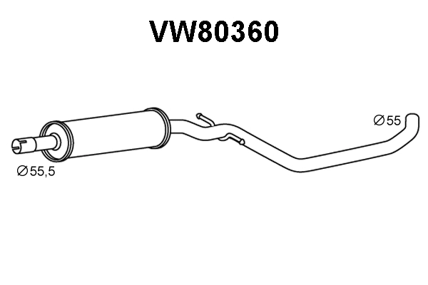 VW80360 VENEPORTE Средний глушитель выхлопных газов (фото 1)