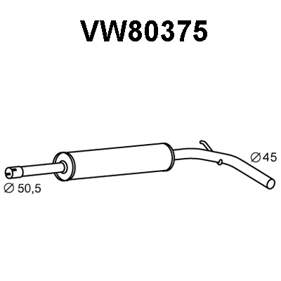 VW80375 VENEPORTE Средний глушитель выхлопных газов (фото 1)